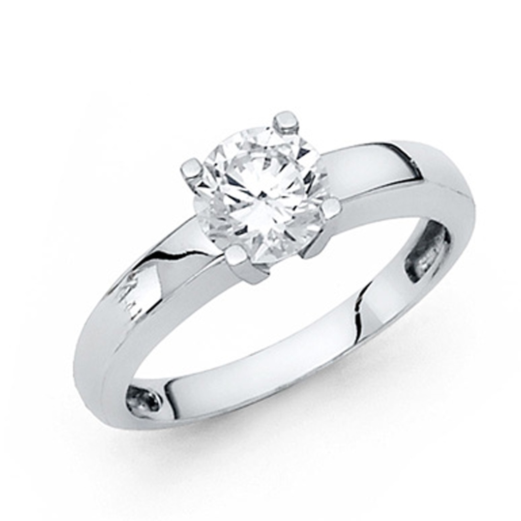 1Ct 4Prong RoundCut Cubic Zirconia Wedding Ring